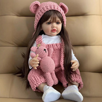 Poupée Reborn Sunnyfan 22 pouces en vinyle, fille aux cheveux longs, lavable, réaliste, jouet compagnon pour les 8-13 ans