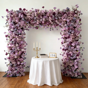 Arco de Flores Artificiales para Decoración de Bodas, Cumpleaños y Eventos, Arreglo Floral en Tonos Morado, Violeta, Lila y Lavanda - Product Image 2