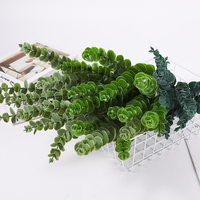 Vente en gros de feuillage artificiel d'eucalyptus 'Money Leaf' en plastique, tige unique, toucher réel, pour décoration de mariage et d'intérieur