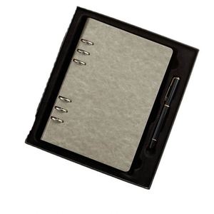 Carpetas personalizadas A5/B5 6-Pocket Tapa dura Hojas sueltas 6-Ring Business PU Leather Notebook - Product Image 1