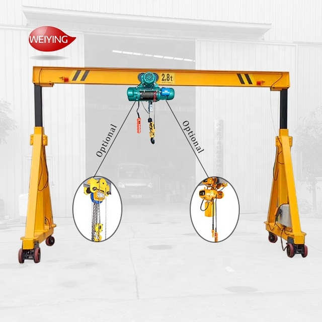 China 0.5t 1 Ton 2 Ton 3 Ton 5 Ton Telescopic Gantry Crane Remote Control 220V 380V Gantry Crane 5 Ton