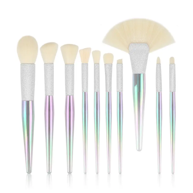 crystal holographic 10 Pcs Crystal Makeup Brush Christmas Gift makeup Artist Brush set