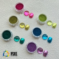 Poudre miroir SH Hot South America, orange fluorescent, rose, bleu, vert, jaune, chrome, pigment métallique UV pour nail art