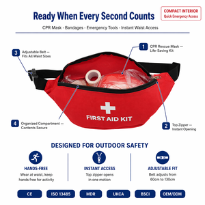 Botiquín de Primeros Auxilios para Rescate en Playa y <span class=keywords><strong>Piscina</strong></span>, Bolsa Médica de Emergencia con Máscara de RCP y Tijeras de Trauma, Venta al Por Mayor - Product Image 1