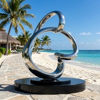 Escultura Contemporánea de Acero Inoxidable Pulido con Temas de Animales/Hadas/Música - Diseño Personalizable, Regalos para el Día Nacional/Natalidad/Navidad