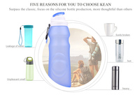 Bouteille d'eau sans Bpa écologique portable pliable en silicone réutilisable pour enfants pliable en silicone de logo personnalisé