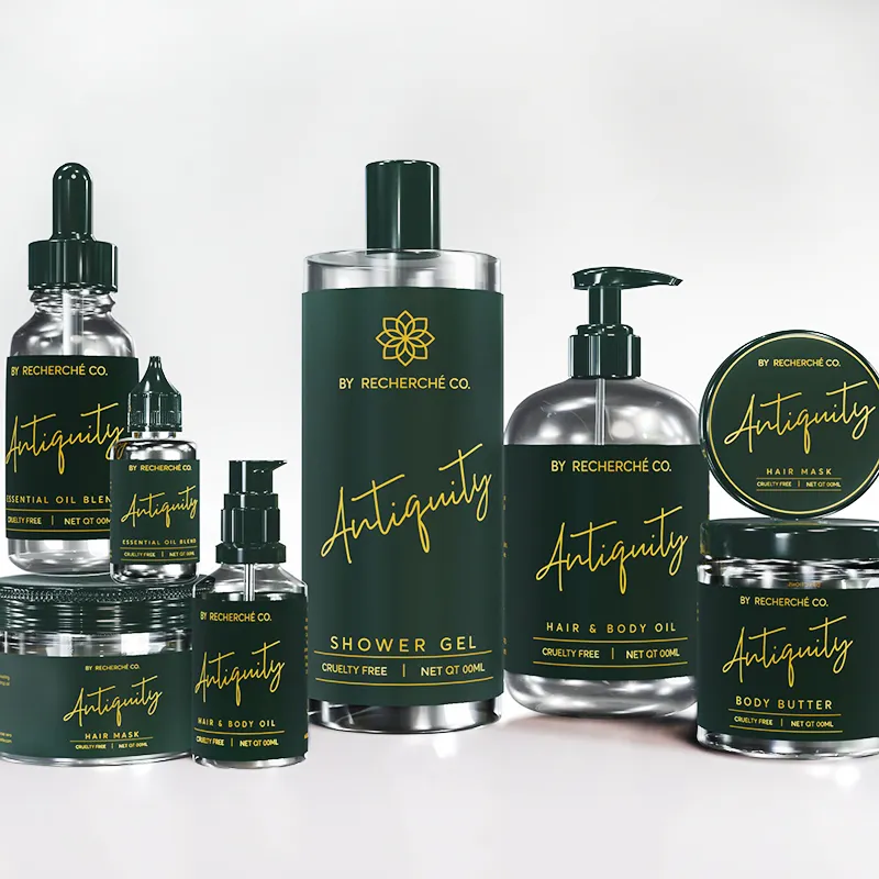 Benutzer definierte kosmetische Flasche Jar Label Etikette Auto collant Logo Druck Verpackung Aufkleber Etiketten für Haaröl flaschen