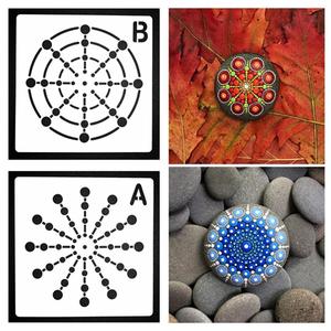 Pochoirs Mandala en plastique pour animal de compagnie, 10 pièces, bricolage, décoration, <span class=keywords><strong>dessin</strong></span>, Laser, modèle, géométrie, cadre mural, peinture, bois - Product Image 2