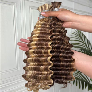 Cabello humano a granel para trenzar, cabello virgen sin trama, negro natural, doble capa, proveedor mayorista - Product Image 1