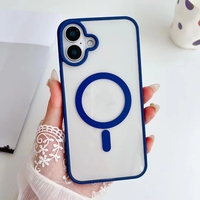 Vente en gros pour iPhone 16 Pro Max, coque de téléphone portable avec protection contre les chutes, charge magnétique sans fil, bord couleur chair, grand trou givré
