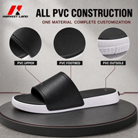Sandales PVC personnalisées avec logo, deux tons, antidérapantes, à bout ouvert, pour hommes et femmes, pour hôtel, plage, piscine, intérieur et extérieur