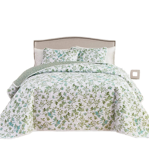 Ensemble de housse de couette réversible 3 pièces, 100% polyester, 300 fils, tissé, non toxique, style décontracté, motifs floraux unis, toutes saisons, maison, hôtel - Product Image 2