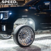 Jantes forgées chromées concaves 24x14 26x16 28x14 8x165.1 8x6.5 Deep Dish pour Dodge Ram 3500 et Chevrolet Silverado 3500 4x4