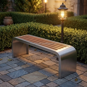 Banc public extérieur moderne en métal, <span class=keywords><strong>chaise</strong></span> longue de parc résistante aux intempéries, siège de <span class=keywords><strong>jardin</strong></span> pour place publique et parc communautaire - Product Image 1