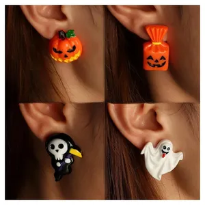 2023 nouveauté nouveauté drôle Halloween boucles d'oreilles en plastique Grimace citrouille fantôme mort fantôme Festival boucles d'oreilles