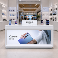Mostrador Moderno y Resistente para Exhibición de Teléfonos Móviles con Caja de Luz LED Antirrobo para Diseño de Exhibición en Tiendas Emblemáticas