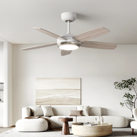 Ventilateur de plafond LED décoratif moderne de 52 pouces avec télécommande, haut-parleur Bluetooth et éclairage, nouveauté 2026, provenance Chine