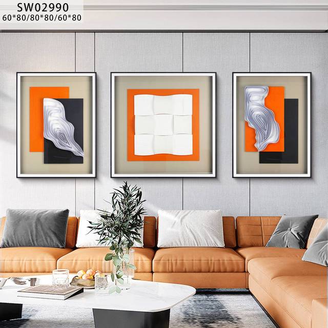 Factory Direct Sales Handmade Framed Painting Items Modern Black Hanging Living Room Wall Art Three-dimensional Home Decoration