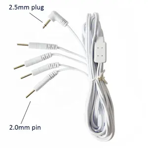 Replacement TENS Electrode Leads Wires/Cables with Standard 2.0 mm Pins Connectors TENS Lead Wires PVC Copper Foil Adapter Cable
