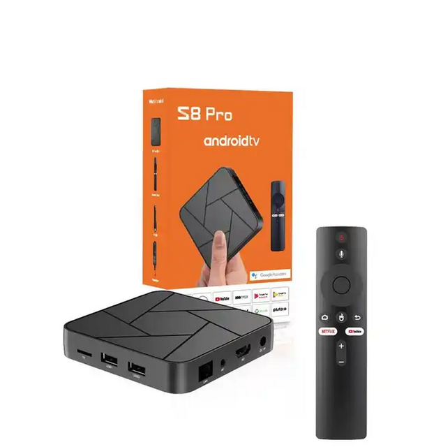 S8 Pro ATV TV Box 4k Amlogic S905w2 Quad Core Android 11 2gb 16db 5G Wifi Internet Tv Box with Voice Remote