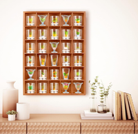 Présentoir mural en bois pour 30 verres à shot, boîte à effets d'ombre en bois, support de collection pour verres à shot, pour la décoration de bar à domicile