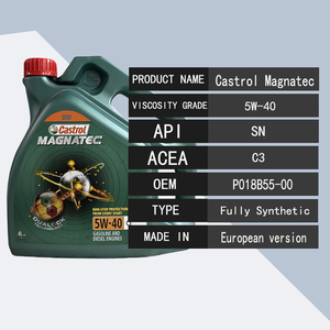 รับประกันคุณภาพ น้ำมันเครื่องสังเคราะห์แท้ 100% สำหรับรถยนต์ SN <span class=keywords><strong>5W40</strong></span> C3 รุ่นยุโรป 4 ลิตร P018B55-00 สำหรับ <span class=keywords><strong>Castrol</strong></span> Magnatec - Product Image 6