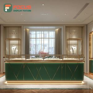 Mostrador de Exhibición de Joyería de Lujo Personalizado, Fabricante de Mostradores de Vidrio Templado para Centros Comerciales - Product Image 1