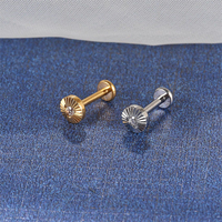 Boucles d'oreilles clous en acier titane haut de gamme, inaltérables, hypoallergéniques, design personnalisé, à fermoir poussoir, unisexe