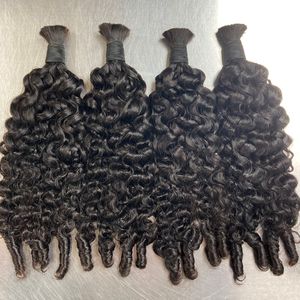 Wholesale Latest Design <strong>French</strong> Curly Raw Human Hair Bulk Extension No Weft One Donor <strong>French</strong> <strong>Curl</strong> Wavy Braiding Hair for Braids - Product Image 1