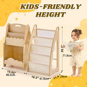 Estantería Modular de Madera de 5 Niveles para Niños Pequeños, Organizador de Juguetes con Asa - Product Image 3
