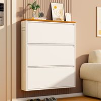 Meuble de rangement à chaussures en métal avec porte battante, organisateur de chaussures pour entrée, couloir, appartement, maison, meuble de rangement intérieur