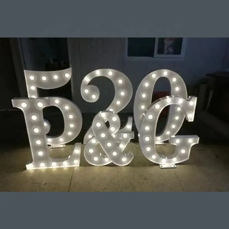 Tùy chỉnh số sinh nhật đèn khổng lồ marquee chữ sáng lên số lớn Chữ cho đám cưới bên lễ kỷ niệm
