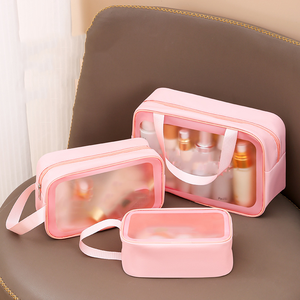 गर्म ग्लूइंग और मोटी pvc पोर्टेबल ट्रैवल वॉश बैग pvc पारदर्शी मेकअप बैग बहु कार्यात्मक स्नान सौंदर्य प्रसाधन भंडारण बैग - Product Image 6