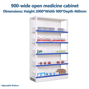 Étagère de rangement personnalisable pour comprimés, liquides et capsules métalliques d'hôpital, présentoir pharmaceutique réglable pour clinique - Product Image 1