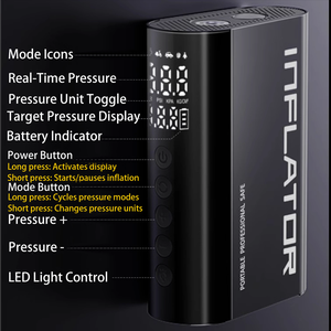 Tomavor Mini 150psi compresseur d'air de voiture Portable ABS matériel pompe gonflable numérique intelligente <span class=keywords><strong>pour</strong></span> pneu de voiture anneau de bain gonflage de <span class=keywords><strong>bateau</strong></span> - Product Image 2