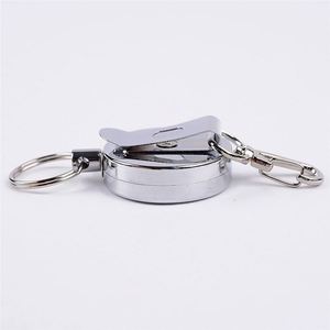Resilience Steel Wire Rope Elastic Keychain Recoil Sporty Retractable Alarm <b>Key</b> Ring Anti Lost Yoyo Ski Pass ID Card - Product Image 6