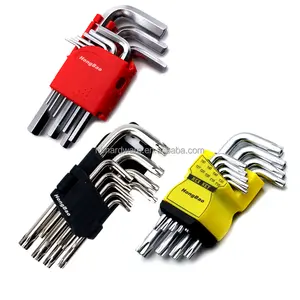 Factory Easy Carry Portable Durable 9 Piece Short Arm Hex Wrench Allen Key Hand Tools Metric 1 to 10 mm K Hexagon Hex Keys Set
