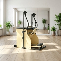 Silla de Pilates de Madera Maciza MJD W56, Dispositivo de Ejercicio Ajustable para Estudio de Pilates y Uso Doméstico, Portátil y Ecológico