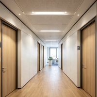 Cloison modulaire en bois avec film PVC imperméable personnalisé, séparateur de pièce écologique pour usage intérieur de bureau