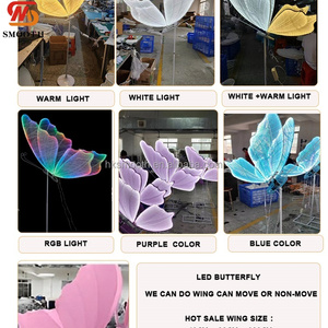 Unique LED Butterfly Party <b>Wedding</b> <b>Props</b> Electric Glowing Butterfly Road Lead Dynamic Moving Butterfly Decor - Product Image 5