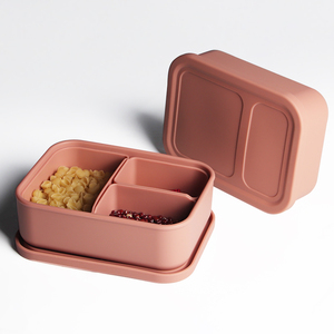 Fiambreras para niños con 3 compartimentos extraíbles, sin BPA, para microondas, fiambrera Bento de silicona a prueba de fugas para niños - Product Image 2