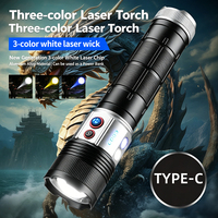 Lampe torche tactique en alliage d'aluminium, super lumineuse avec lumière latérale, rechargeable, LED, étanche, pour situations d'urgence, camping en plein air