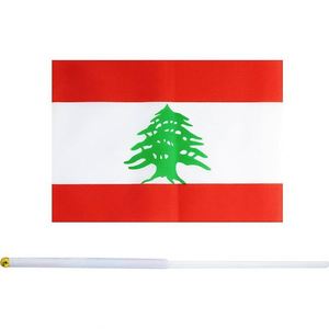 Wholesale Hand Held <b>Small</b> Mini Waving Lebanon Lebanese Flag Polyester National Country Flags for Party Sports Events Decoration - Product Image 2