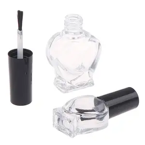 OEM 5毫升10毫升15毫升空心透明玻璃指甲油油瓶，可重复填充盖，带刷子化妆品容器
