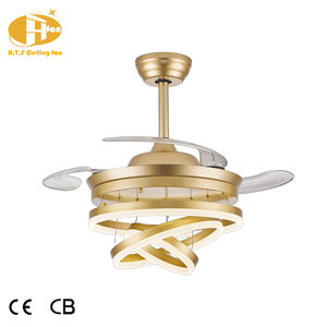 Ventilador de Techo <span class=keywords><strong>con</strong></span> Luz LED y <span class=keywords><strong>Control</strong></span> <span class=keywords><strong>Remoto</strong></span>, <span class=keywords><strong>con</strong></span> Aspas Retráctiles Ocultas de 3 Hojas, para Dormitorio o Comedor - Product Image 3
