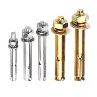 Usine En Gros Attaches M6 M8 M10 Zinc Placage Jaune En Acier Au Carbone 3pcs 4pcs Fix Boulon D'ancrage Rawl Boulon