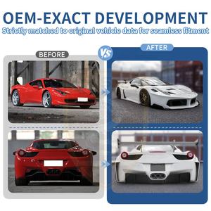 Upgrade ke LB GT Style bemper mobil rakitan, Kit bodi lebar Ferrari 458, bemper depan menyala, Rok samping sayap - Product Image 3