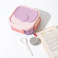 Boîte à lunch bento en acier inoxydable pour enfants de 1000 ml, sans BPA, compartiments divisés avec cuillère pour le stockage des aliments des élèves