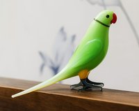 Figurine de perroquet artisanale en verre de Murano vert, design Art déco moderne, cadeau multifonctionnel pour salon, mariage, anniversaire, Diwali
