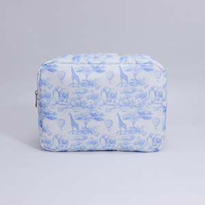 Trousse de Maquillage Rose en Nylon Imprimé Animaux Sauvages Personnalisée pour Femme, Pochette de Voyage Imperméable à Fermeture Éclair pour Cosmétiques - Product Image 4